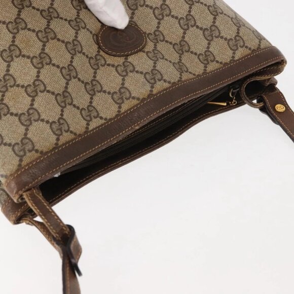 GUCCI GG Supreme Shoulder Bag PVC Leather Beige - Picture 8 of 15